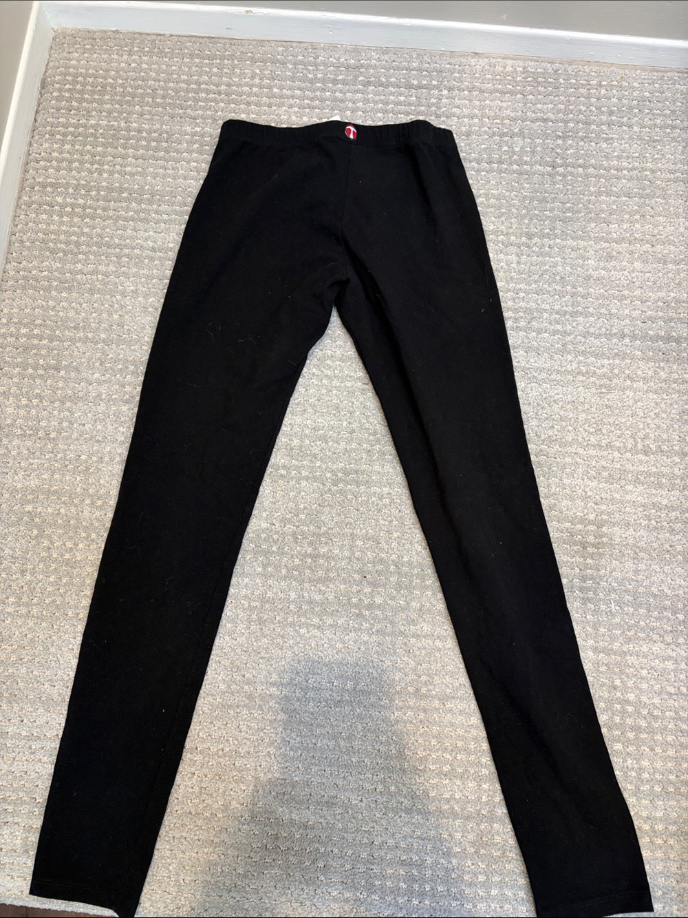 Black womens Leggings with Red Logo Detail